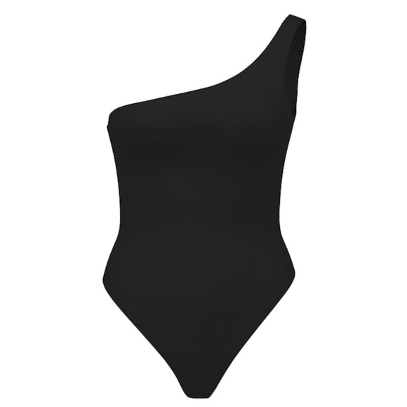 NEW Victoria's Secret So Sleek One Shoulder Bodysuit Black XL Contour Shaping - Picture 3 of 7